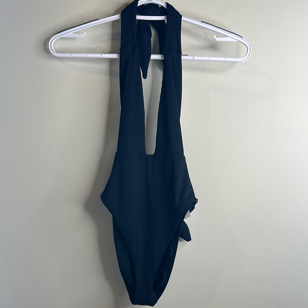 Montce Black Plunging One Piece Swimsuit